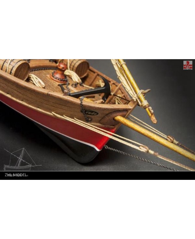 Details about   ZHL LEUDO Scale 1/48 430mm 17" Wood Ship Model Kit Sailboat model kit 