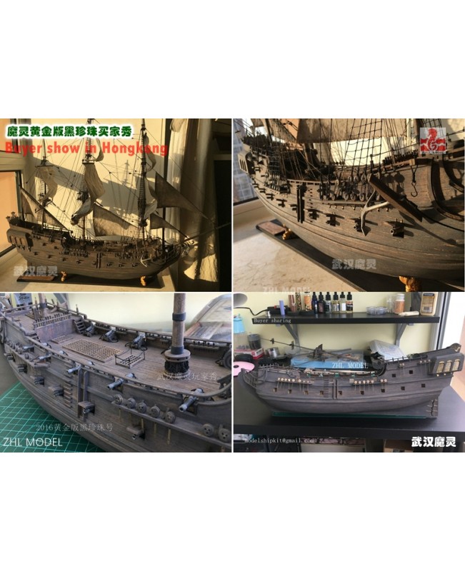 The black Pearl Golden version 2021 wood model ship kit 31 inch