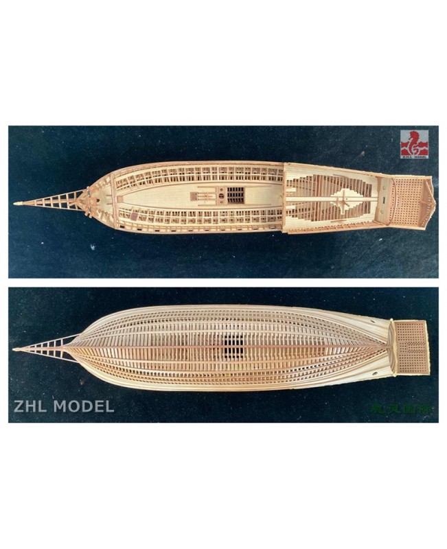 LE REQUIN 1750 Full Rib Boxwood carvings version Scale 1/72 315 Inch 800MM Wood Mdoel Ship Kit